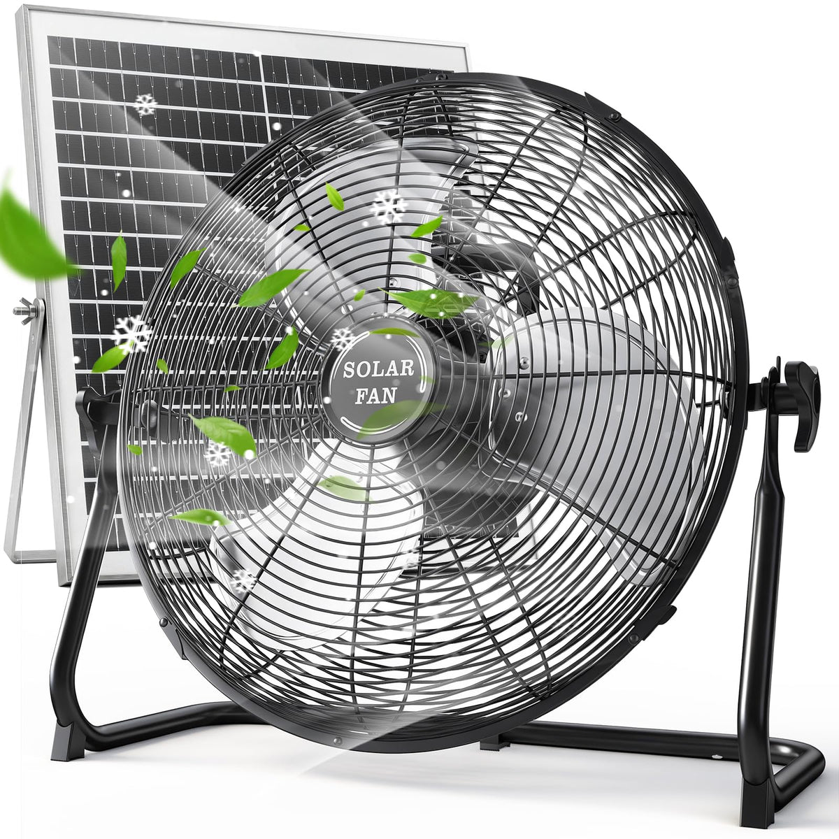 20" Solar Powered Rechargeable Floor Fan with 40W Solar Panel A461