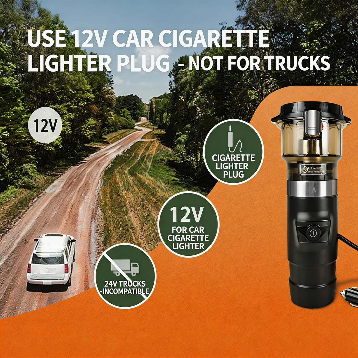 12V Portable Single Serve Car Coffee Maker with Reusable Filter W714
