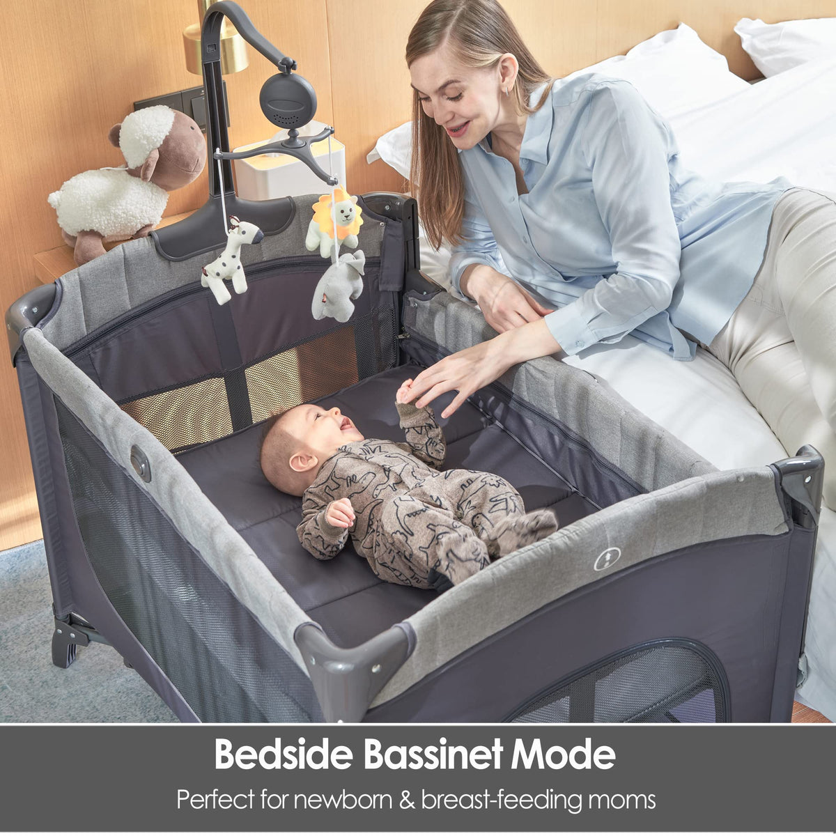 5-in-1 Pack and Play with Bassinet and Changing Table E5138
