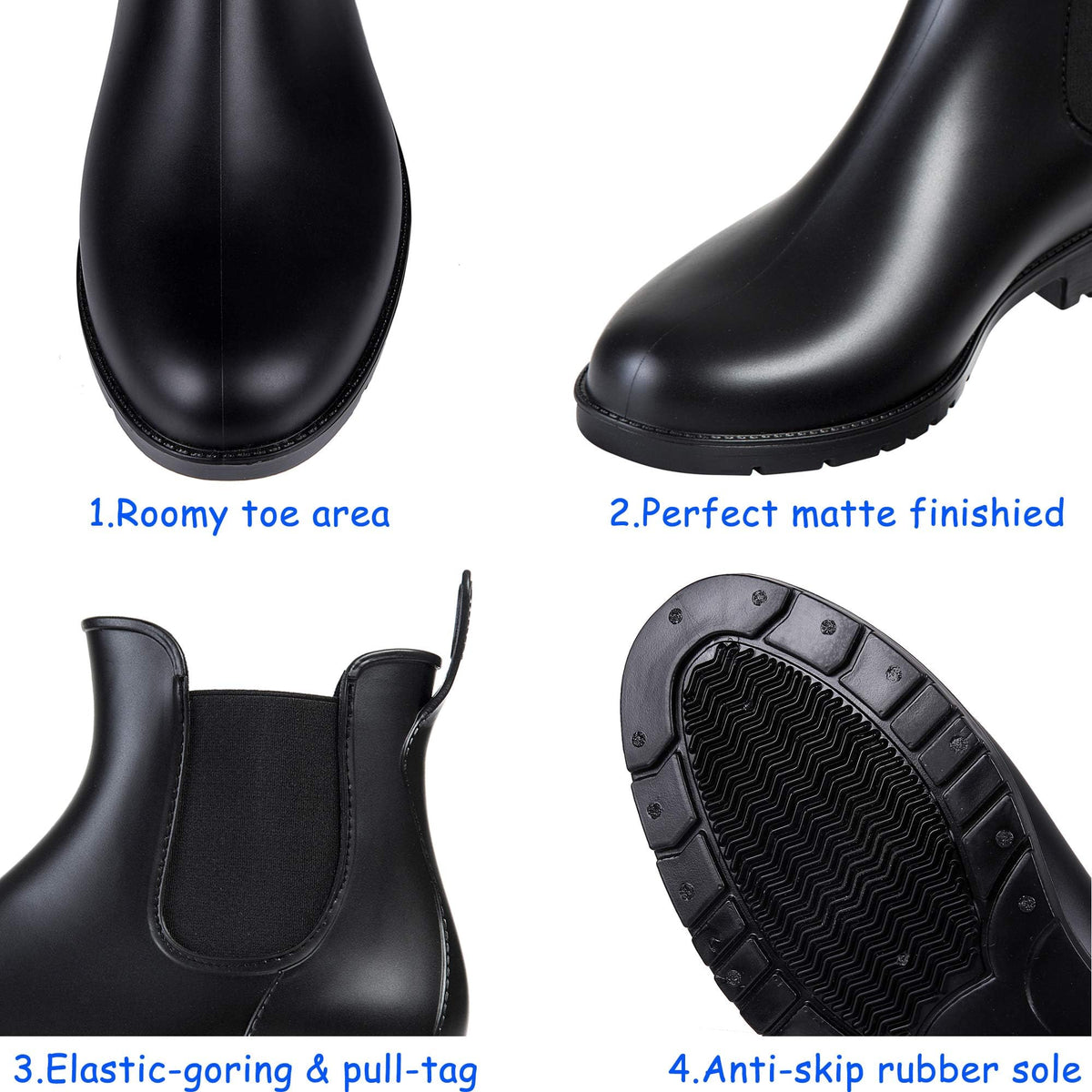 Ankle Rain Boots Waterproof Chelsea Boots O6573