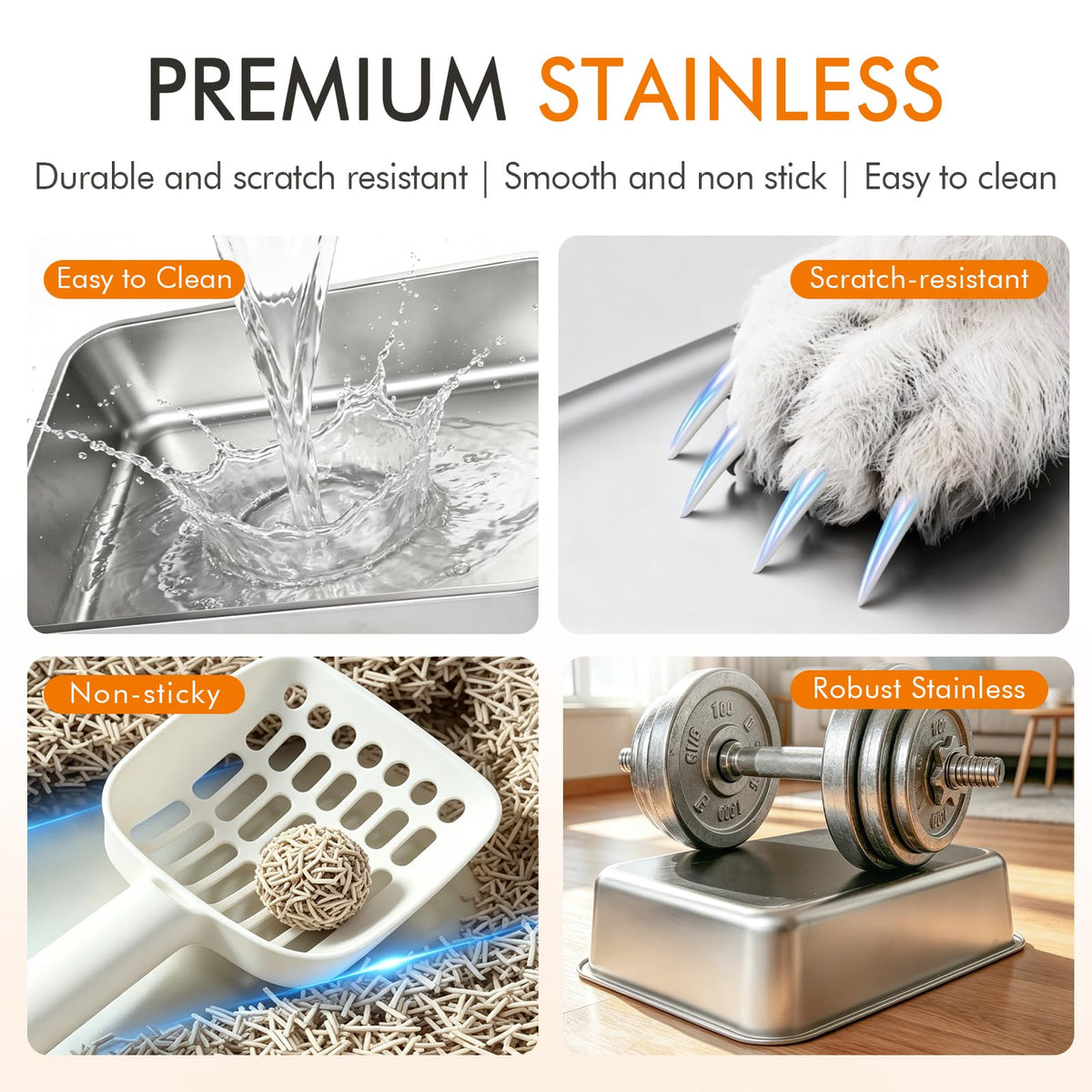 Stainless Steel Enclosed Litter Box H82218