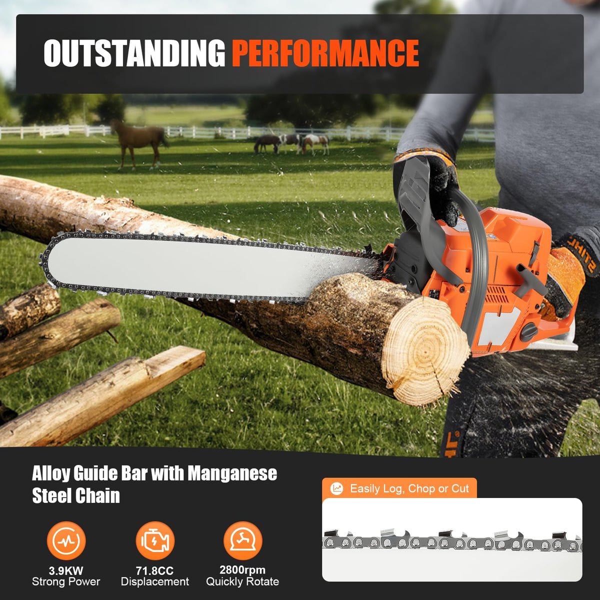 24 Inch Gas Powered Chainsaw B9591