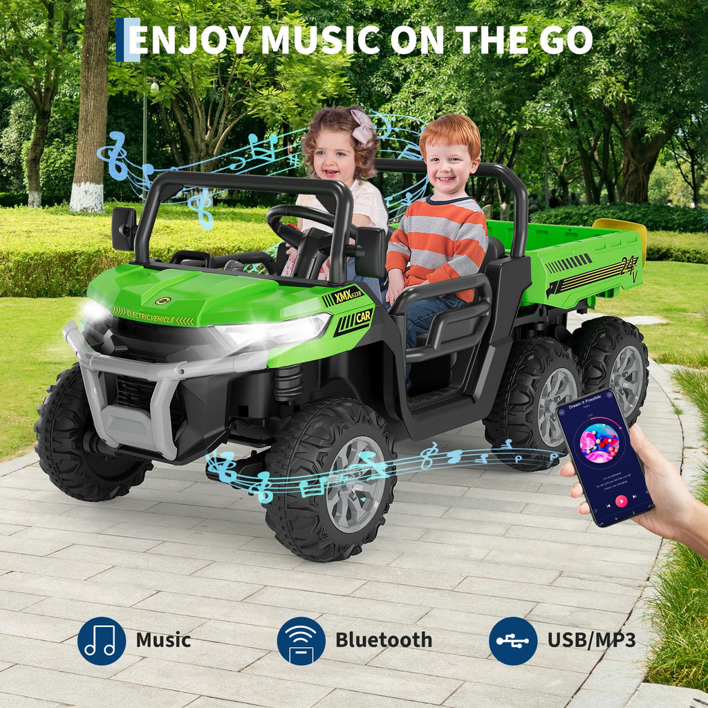 24V 2-Seater 6-Wheel Ride On Dump Truck with Remote Control A331