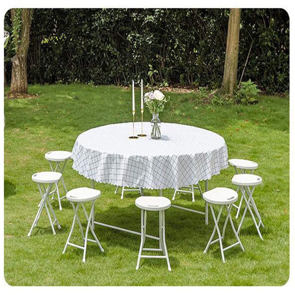 18 inch Portable Folding Plastic Stool with Steel Frame H913