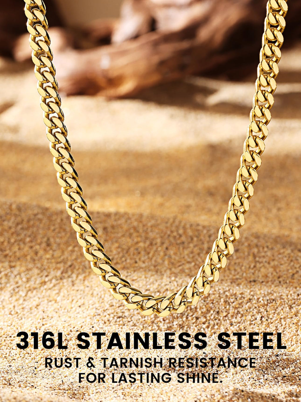 Stainless Steel Cuban Link Chain Necklace R514