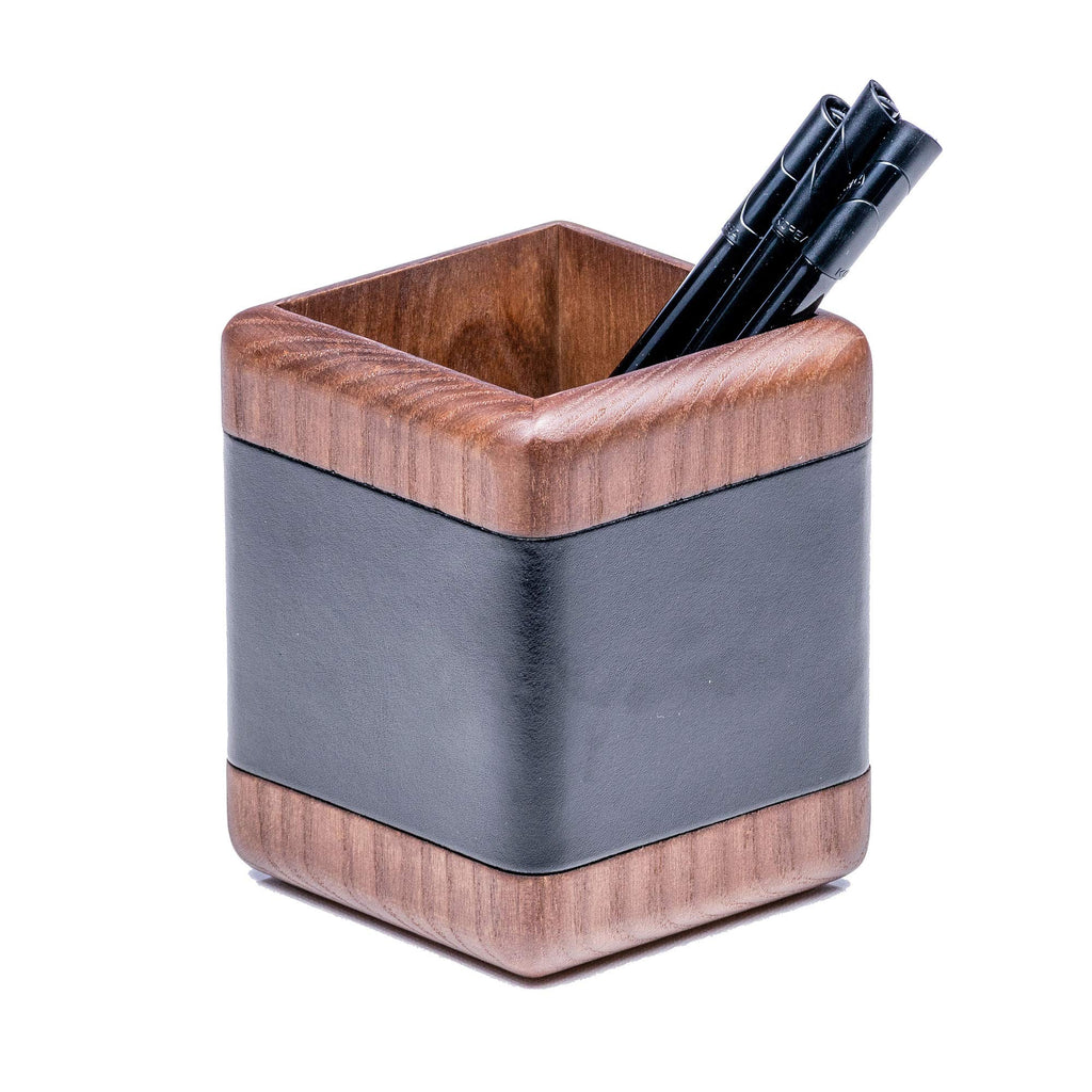 Wood & Leather Desk Set 8 Piece Q438