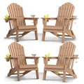 HDPE Adirondack Chair Set of 4 with Cup Holders W609180