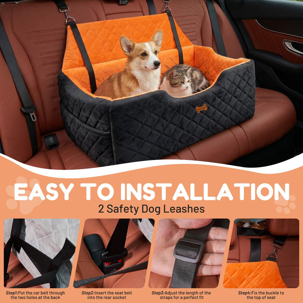 Dog Car Seat up to 55 lbs Black D8686