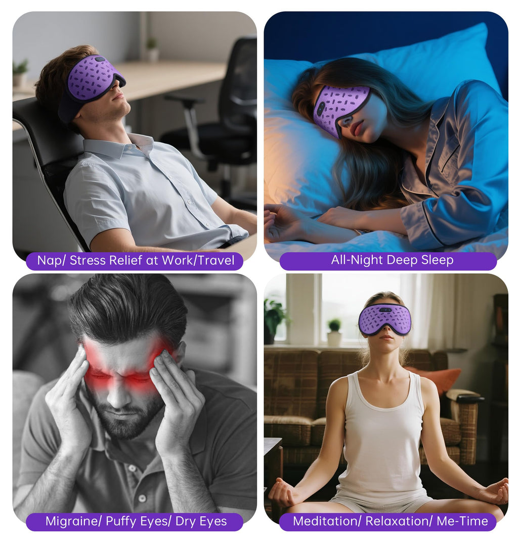 Bluetooth Sleep Mask Headphones with Hot & Cold Compress M364