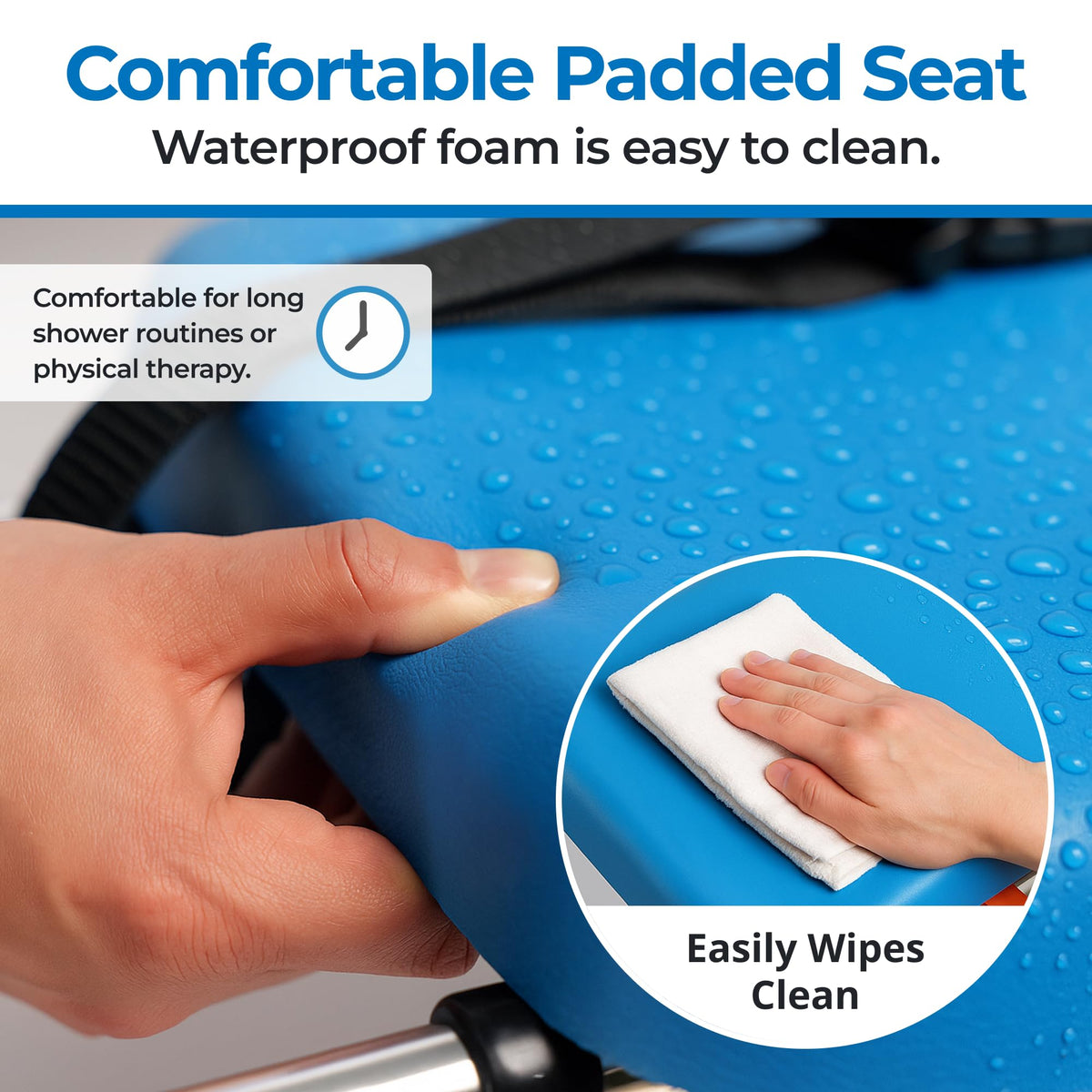 Sliding Tub Transfer Bench with Padded Seat and Backrest M2473