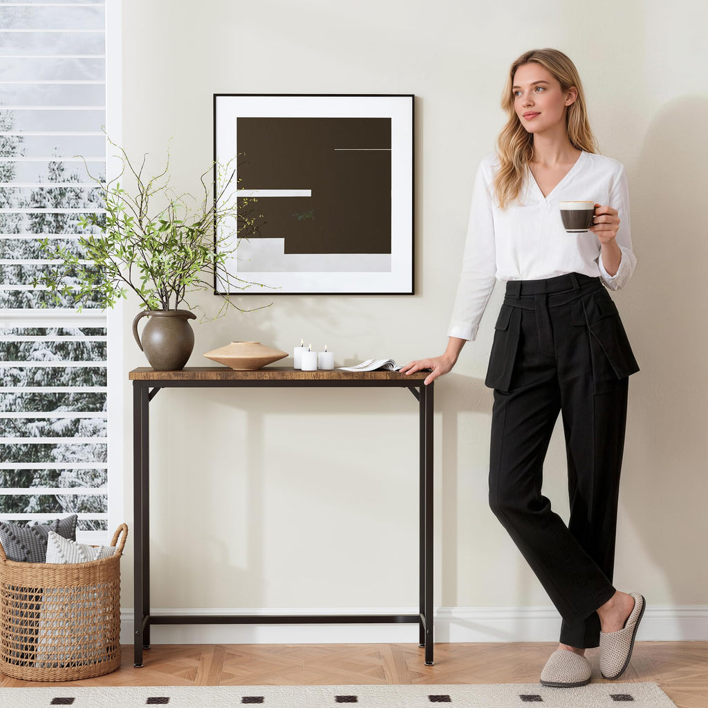 Brown Narrow Console Table O1090
