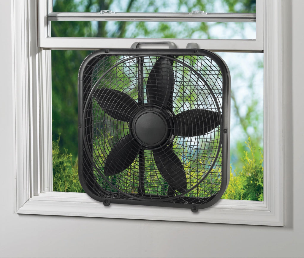 20" Weather Resistant Box Fan, 3-Speeds, Black Y7942