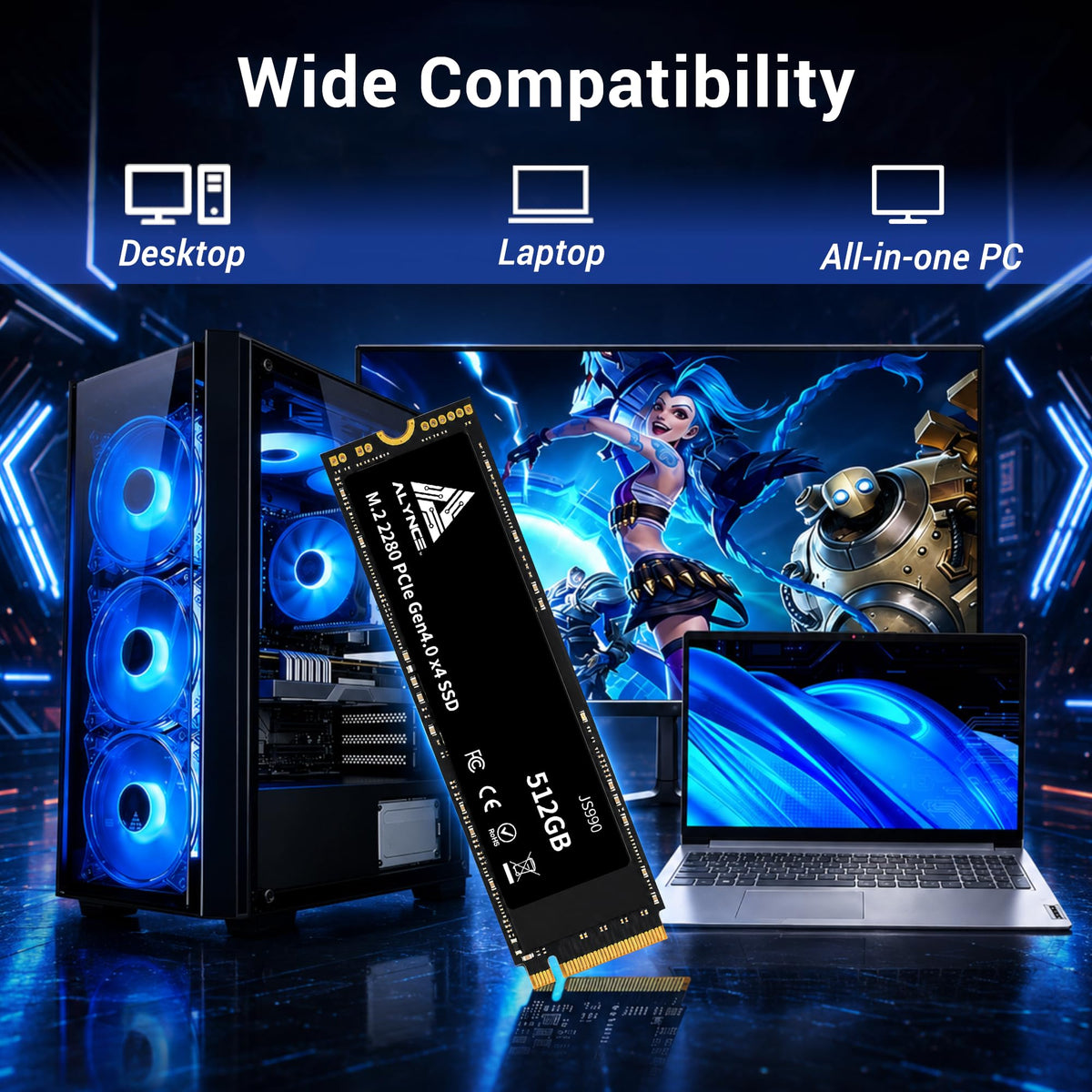 512GB PCIe Gen4 x4 NVMe M.2 2280 SSD A518