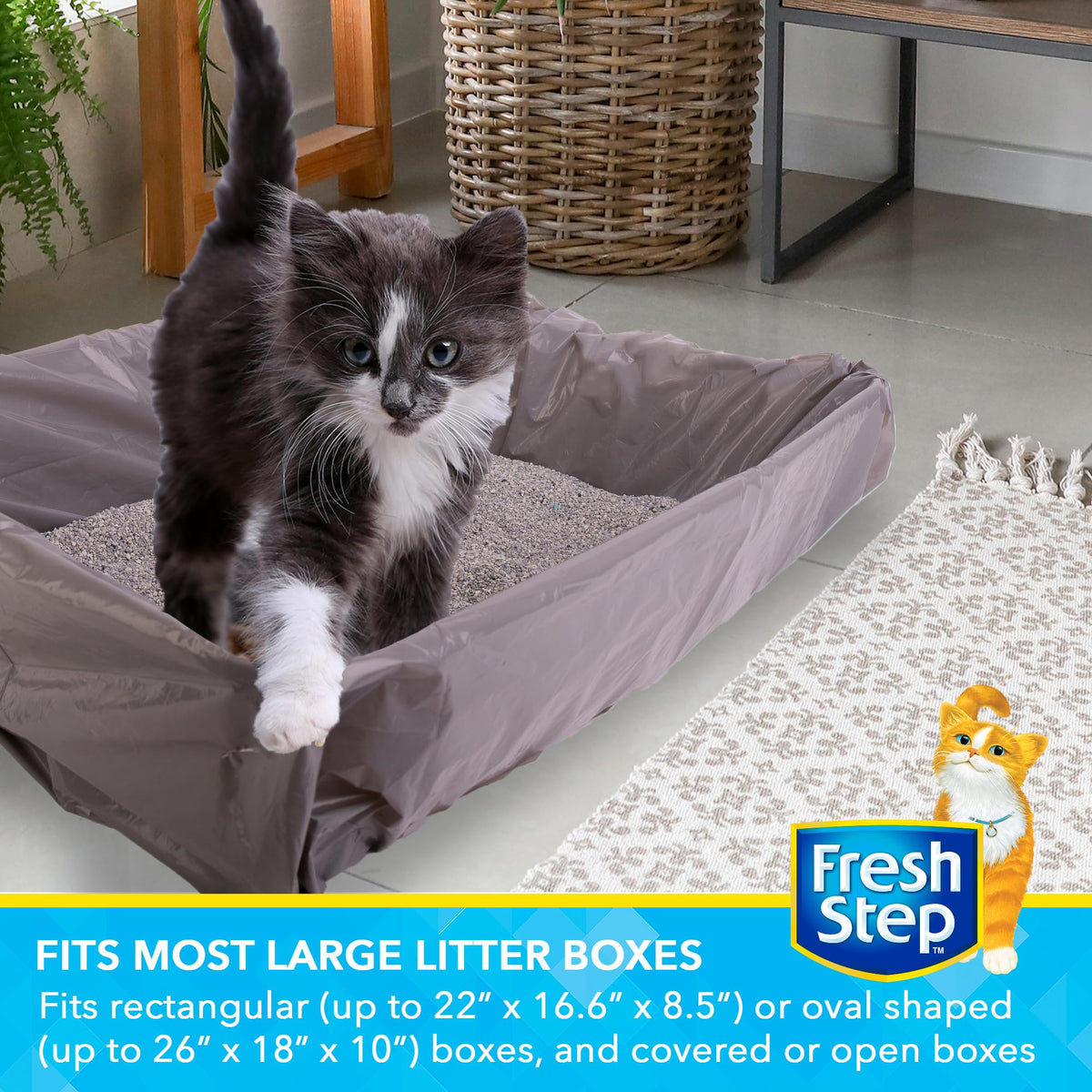 Unscented Drawstring Cat Litter Box Liners, 15 Ct D63232