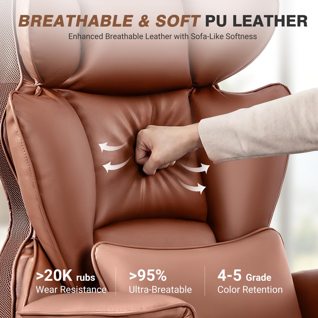 Big and Tall Leather Office Chair with Footrest T788