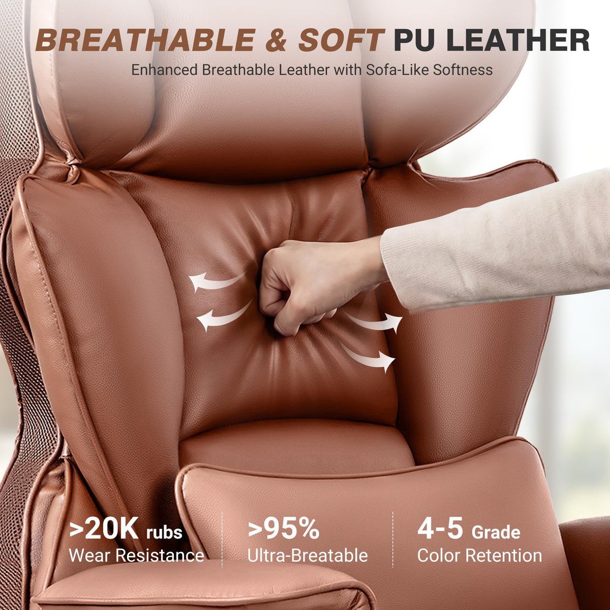 Big and Tall Leather Office Chair with Footrest T788