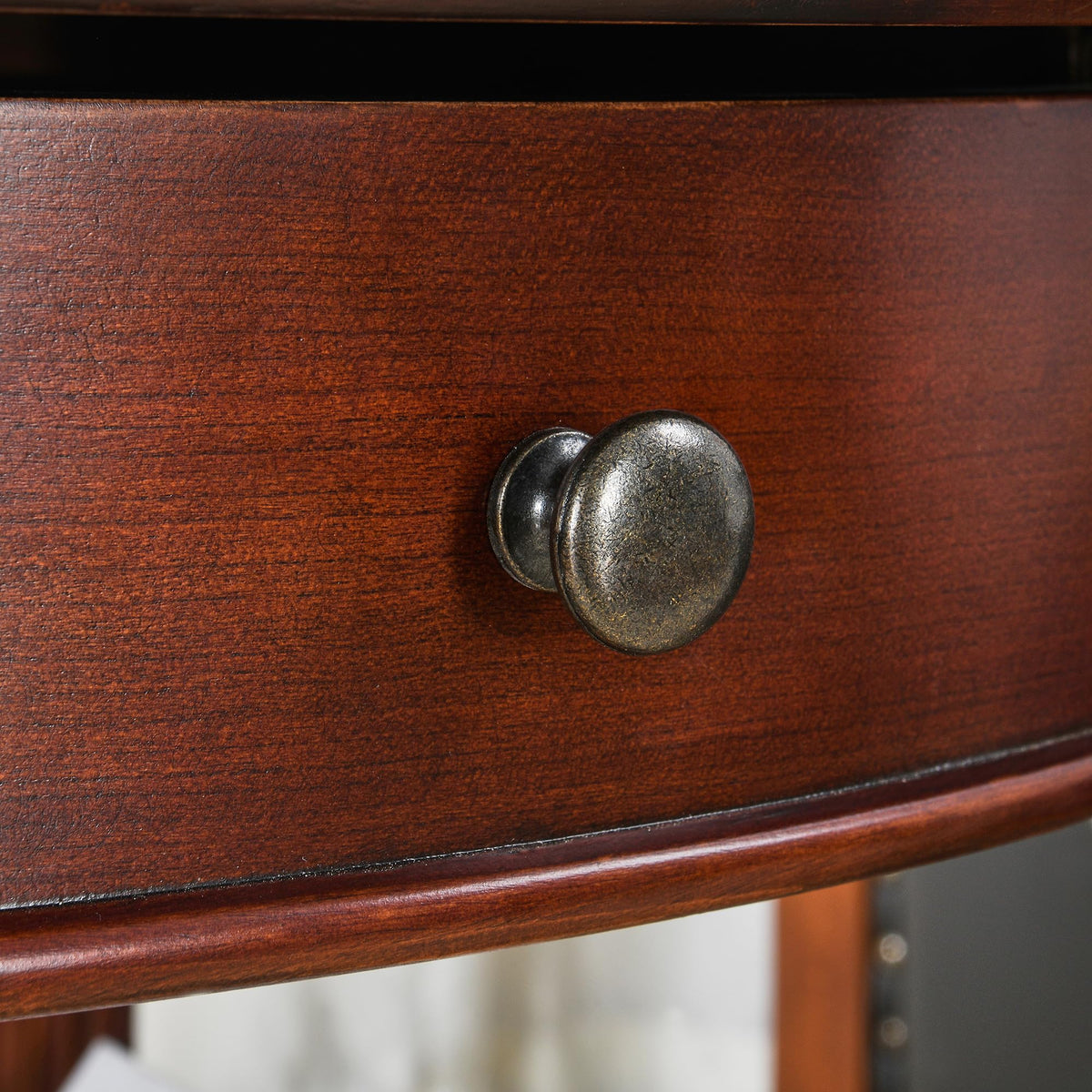 Solid Wood Oval End Table with Drawer H869