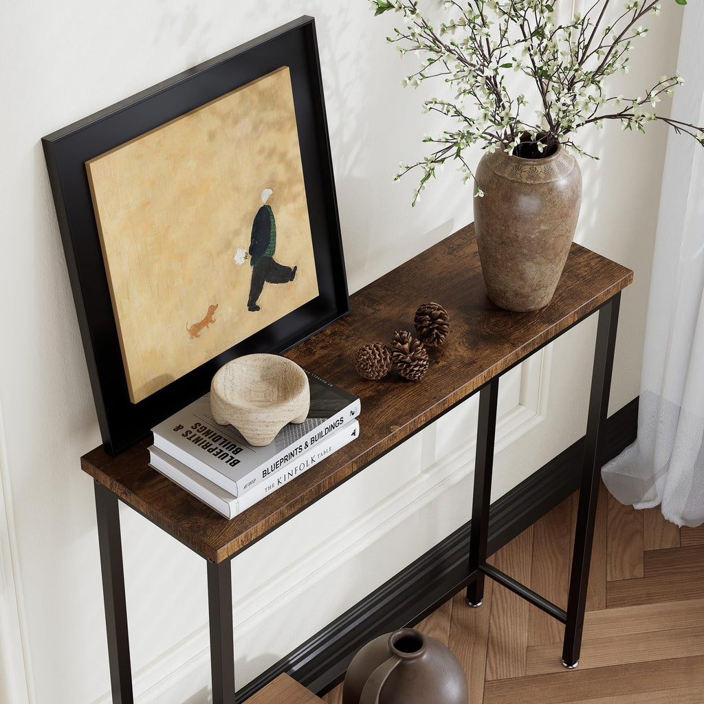 Brown Narrow Console Table O1090