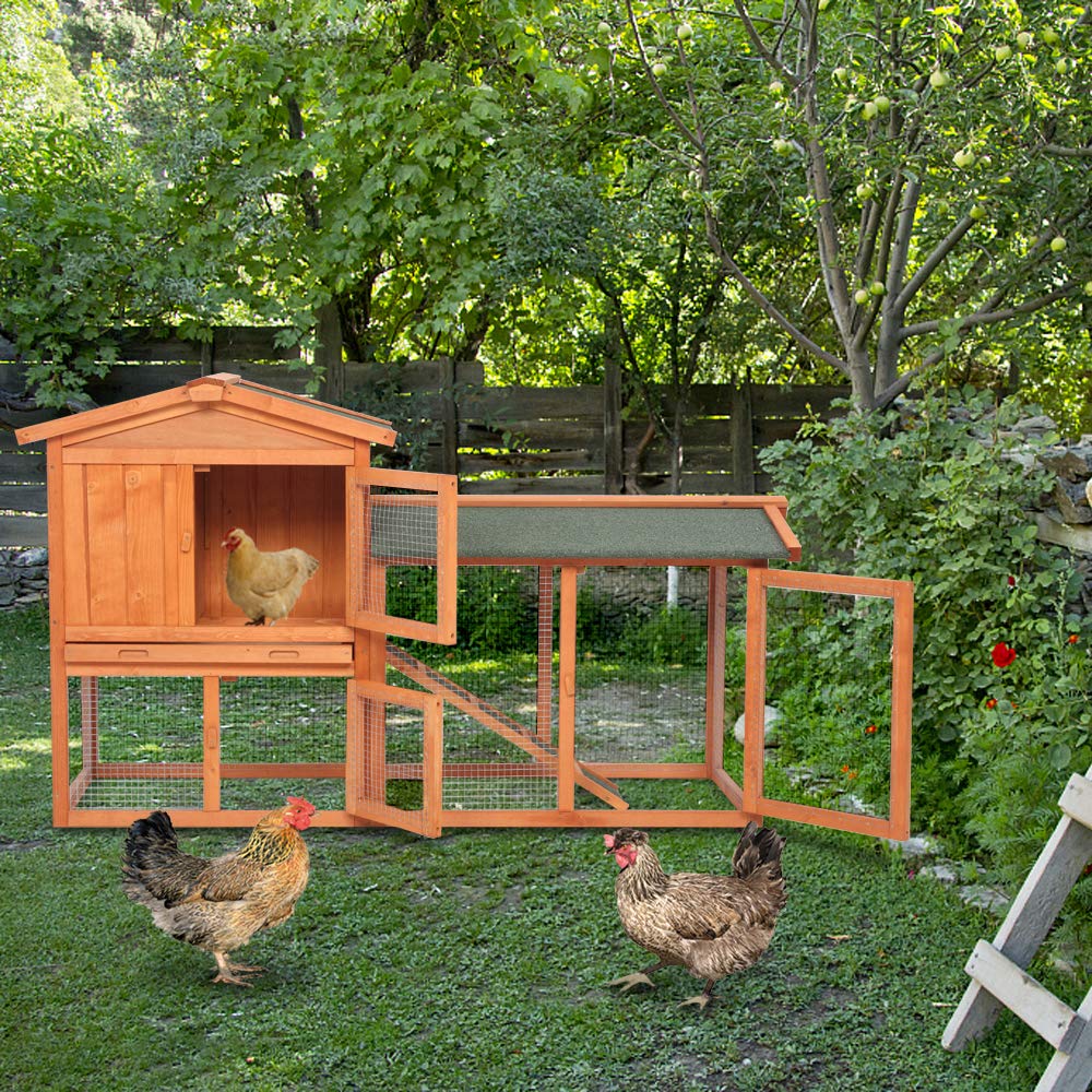 Wooden Chicken Coop with Waterproof Roof and Nesting Box L316602