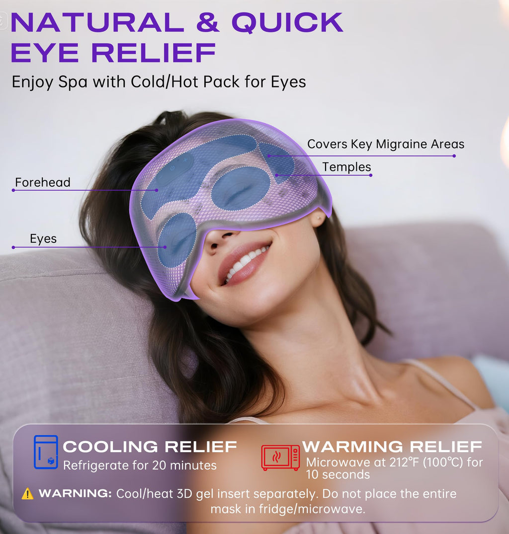Bluetooth Sleep Mask Headphones with Hot & Cold Compress M364