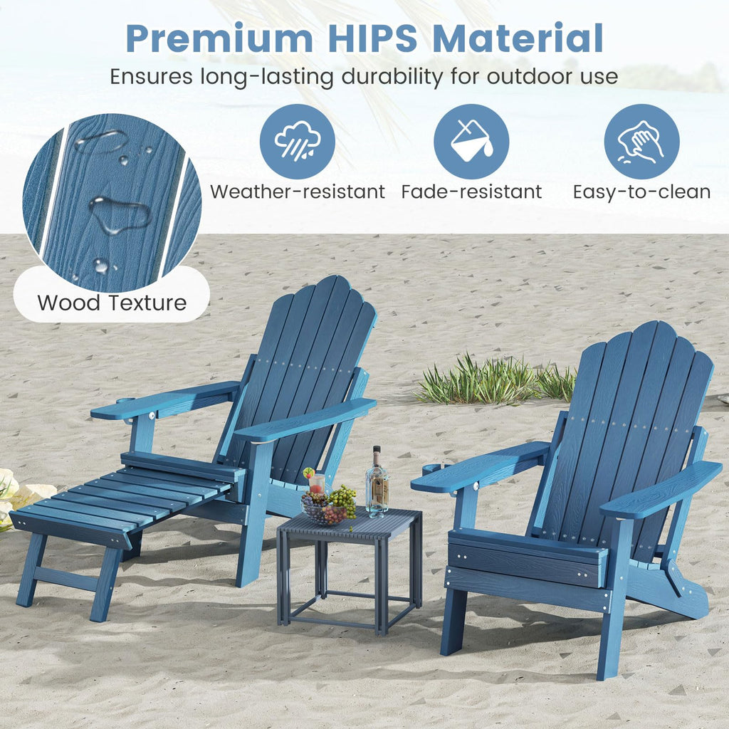 Folding Adirondack Chair with Adjustable Backrest and Ottoman S986785