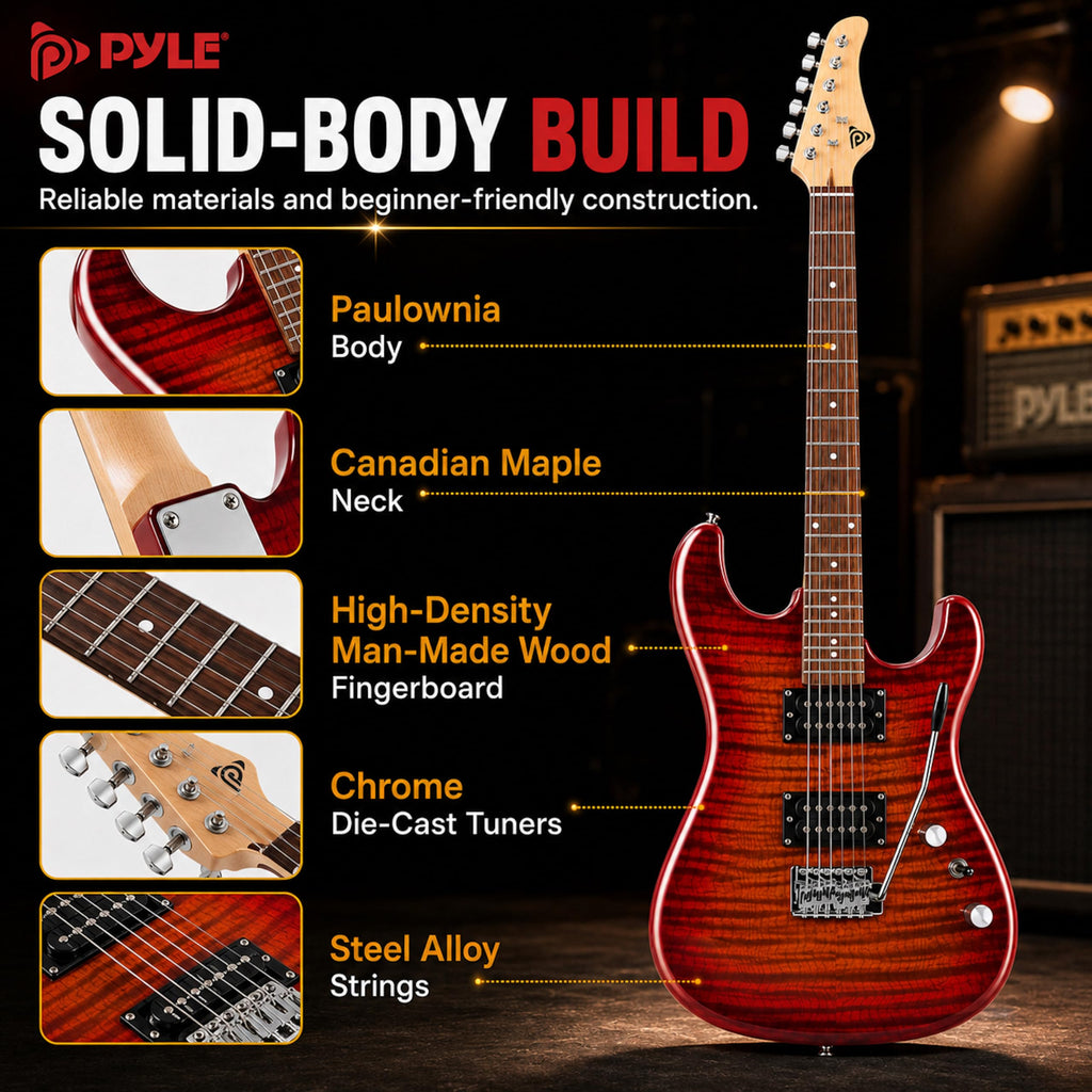 Red Full Size Electric Guitar Kit with Amp H89919