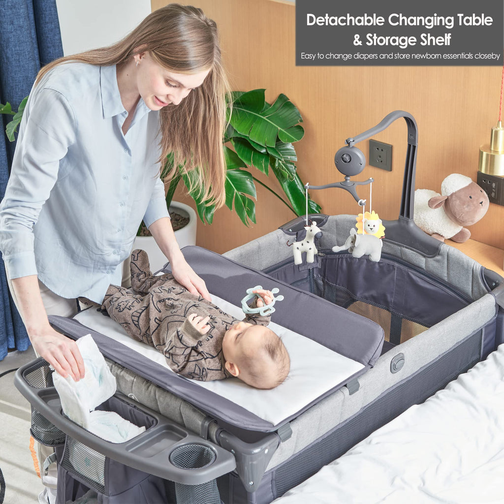 5-in-1 Pack and Play with Bassinet and Changing Table E5138