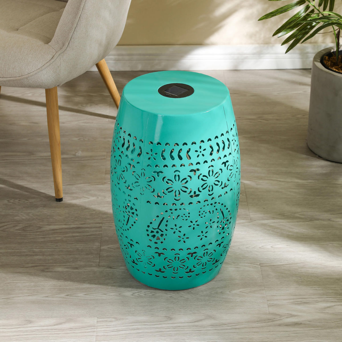 Teal Metal Patio Side Table M456753