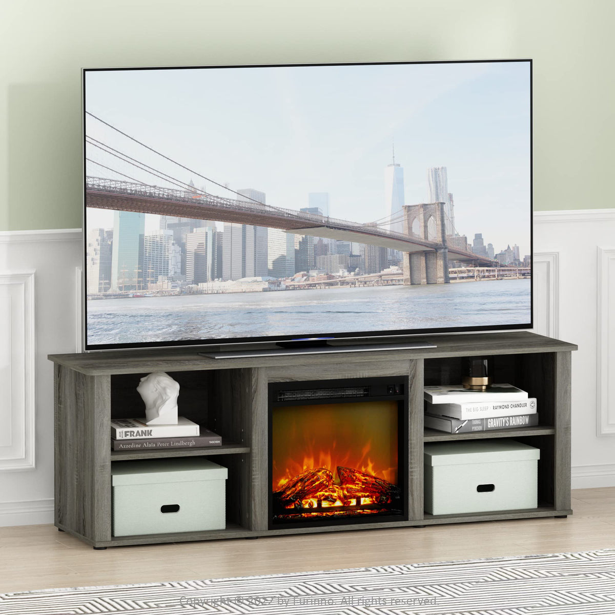 3-Tier Fireplace TV Stand for 70 Inch TV E1086