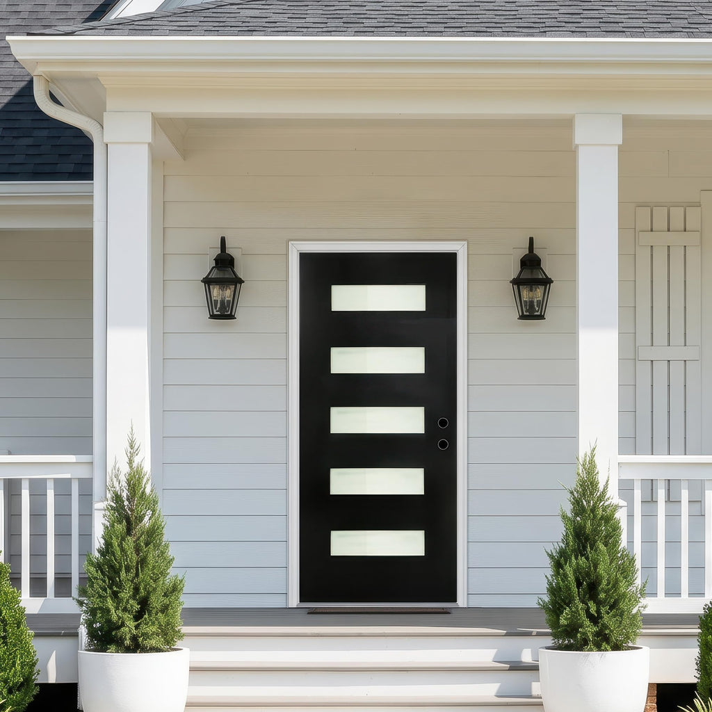 36" x 80" Left Hand Inswing Exterior Door with White Frame W779