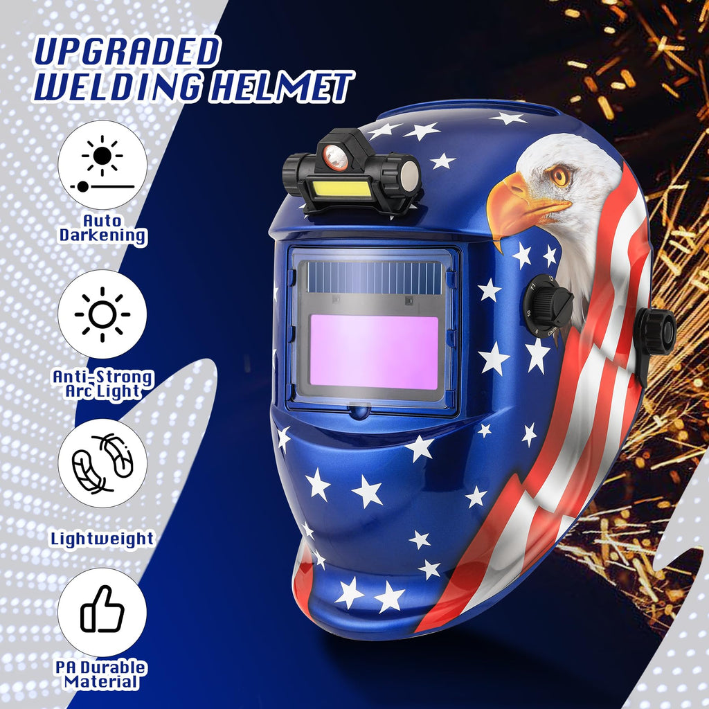 Auto Darkening Welding Helmet with LED Light W313