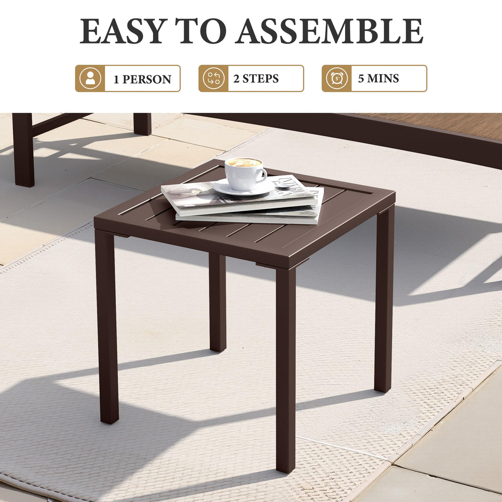 Aluminum Outdoor Side Table Set of 2 F4817