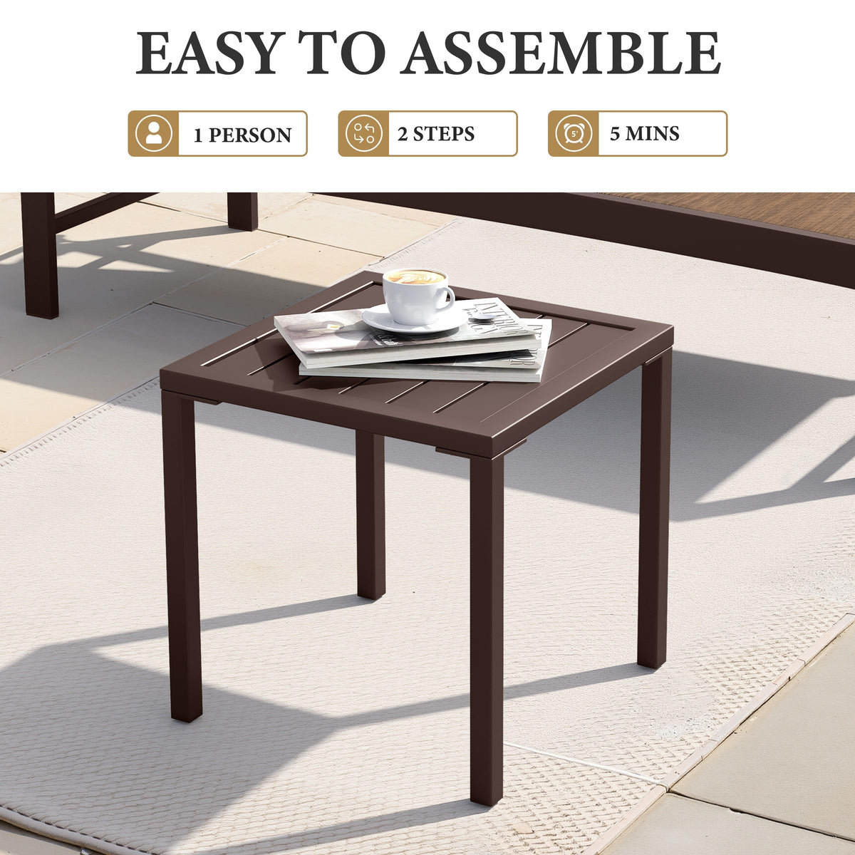 Aluminum Outdoor Side Table Set of 2 F4817