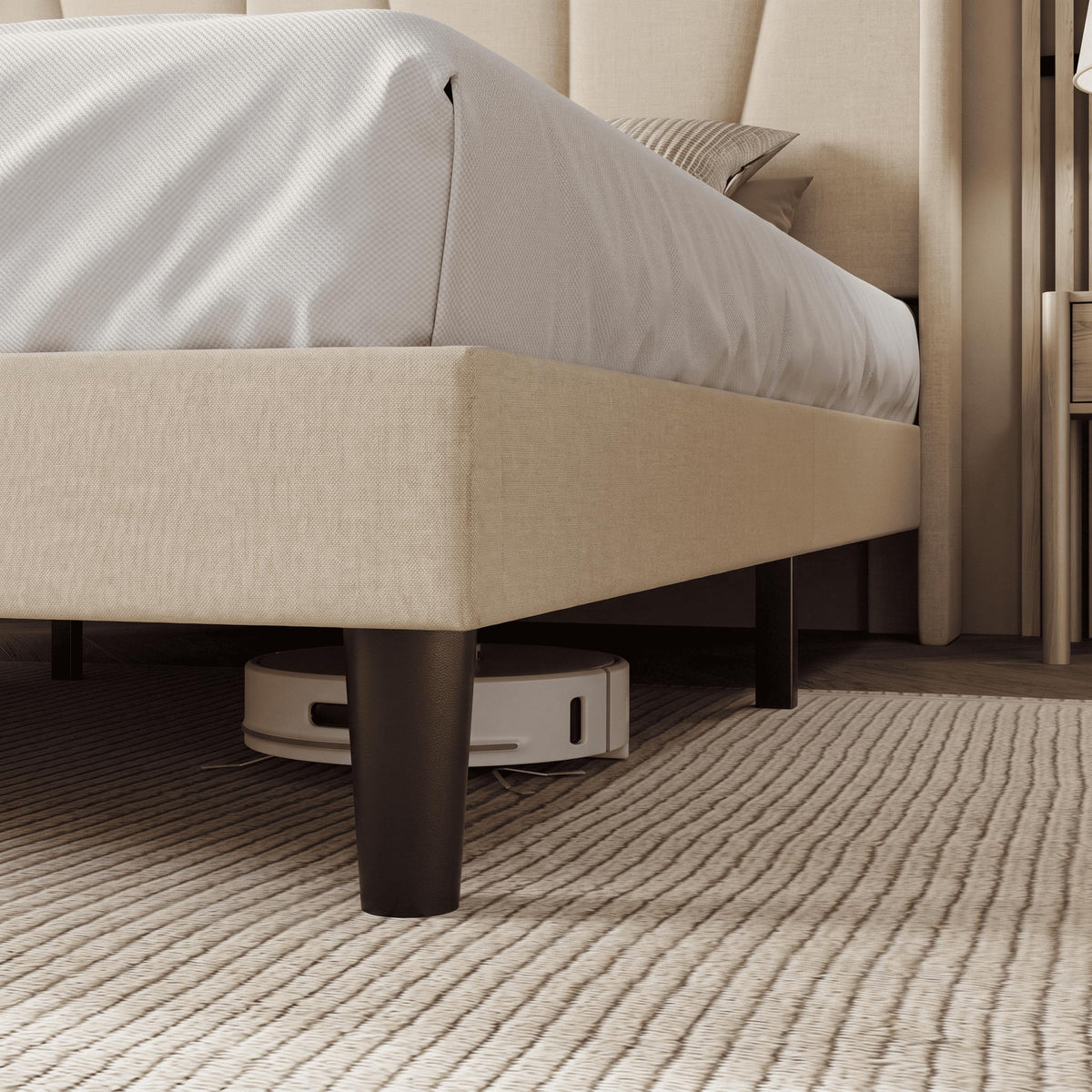 Queen Size Linen Bed Frame with Headboard Y127