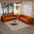 Velvet Sofa Set with Gold Metal Legs F3677
