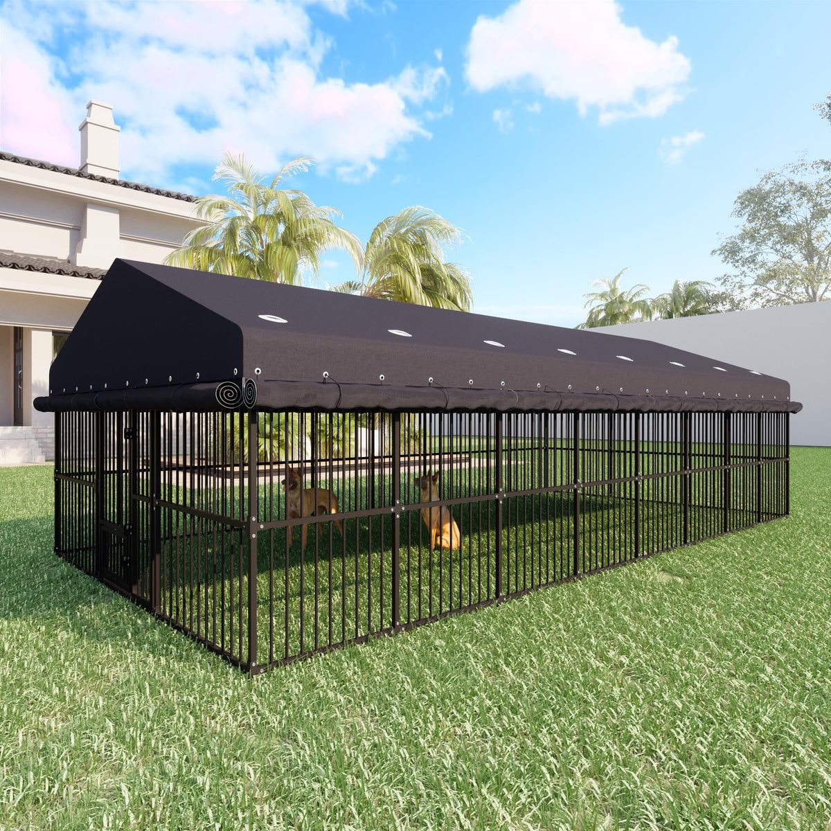 10x20x6.5 FT Heavy Duty Outdoor Dog Kennel with Roof L85030