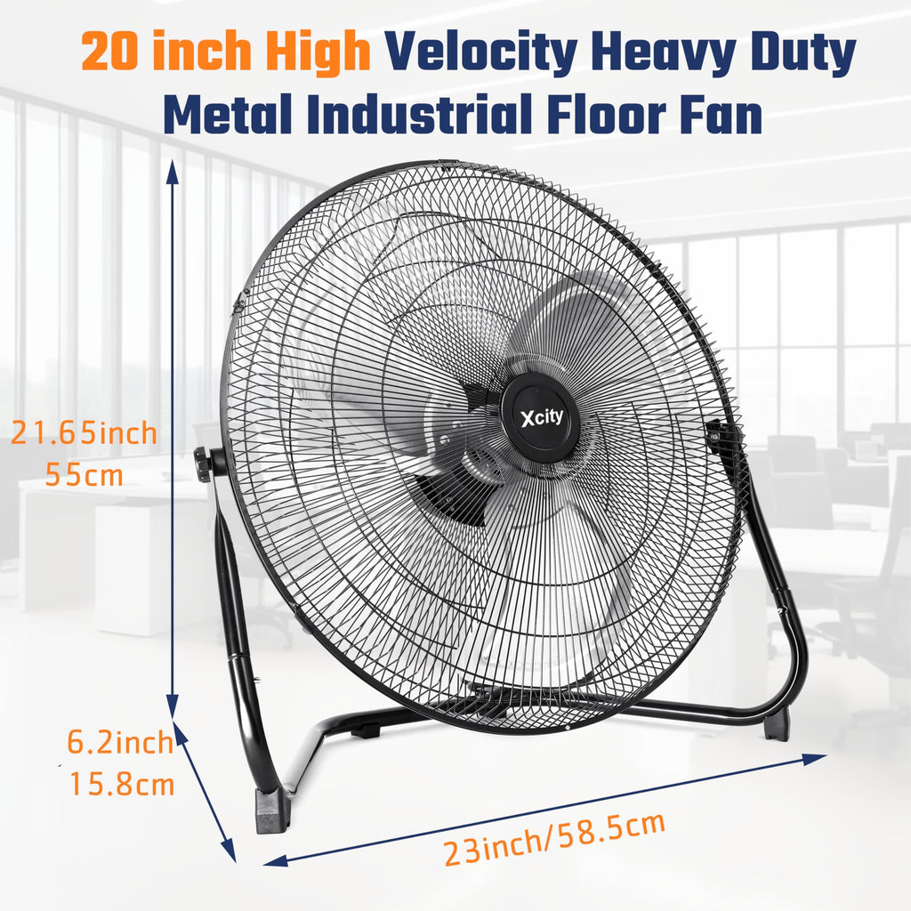 20 Inch 3-speed Metal Floor Fan W74915