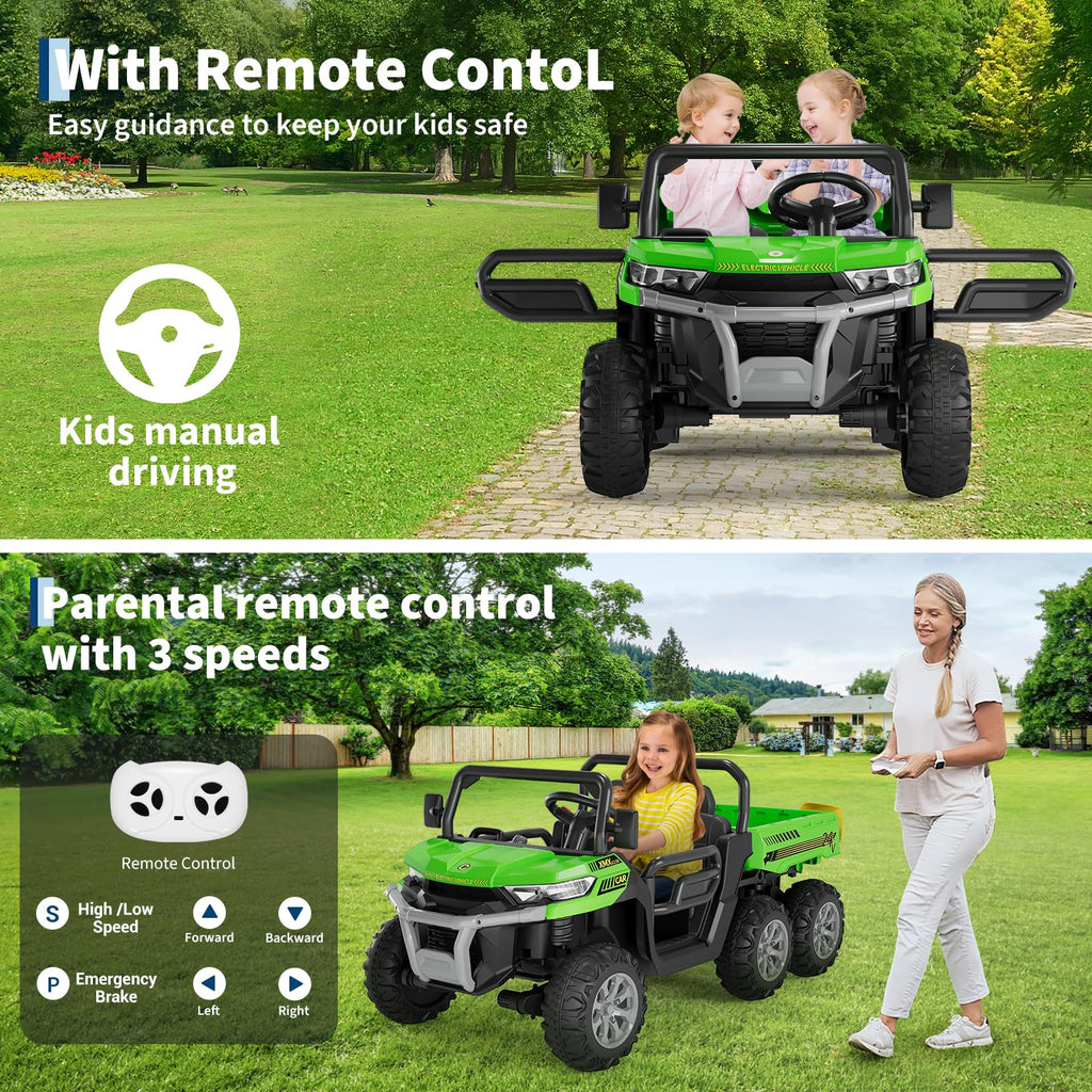 24V 2-Seater 6-Wheel Ride On Dump Truck with Remote Control A331