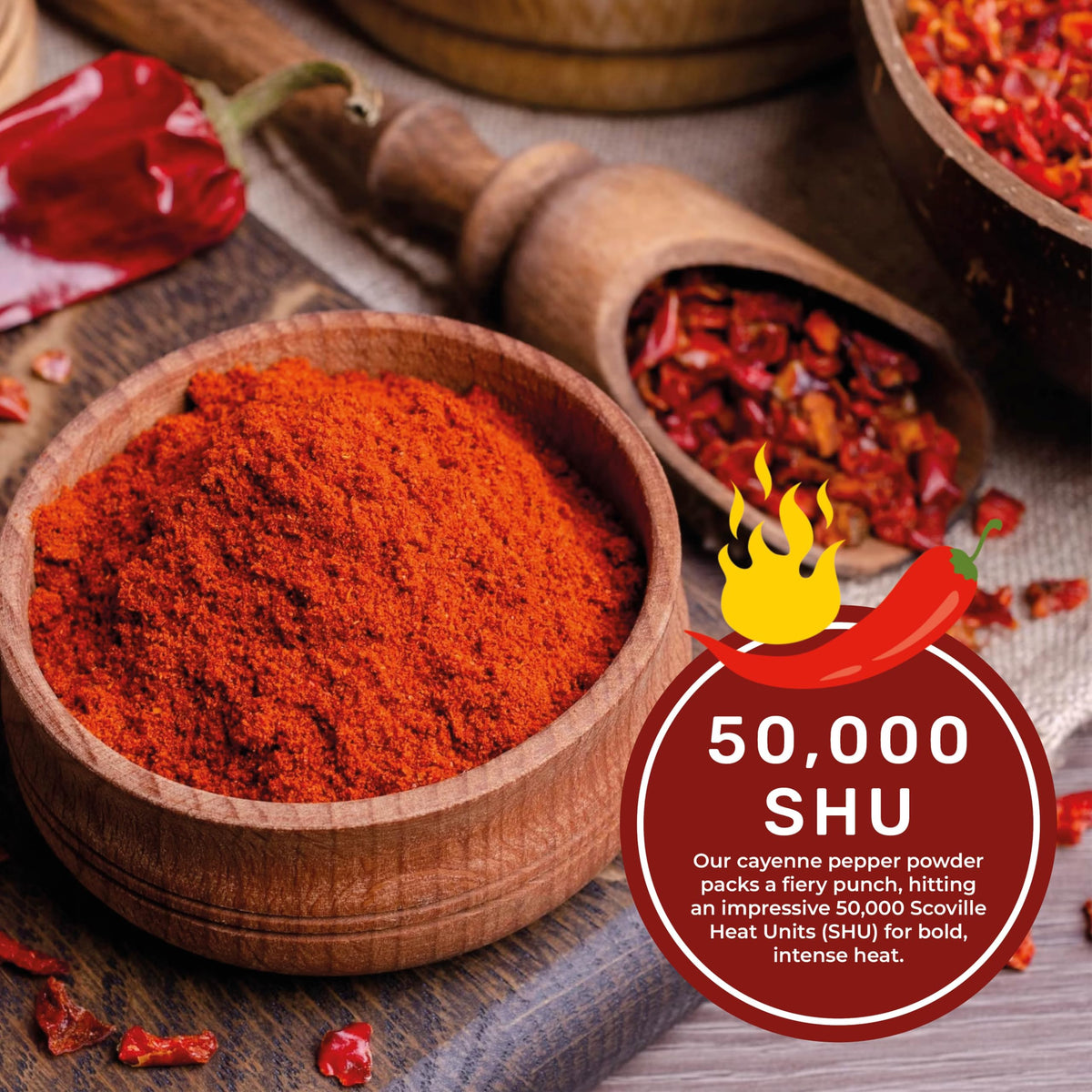Cayenne Pepper Powder 2.5LB Jar 50,000 SHU Gluten Free C40082