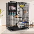 Extra Large 4-Tier Indoor Cat Cage with Wheels P257557