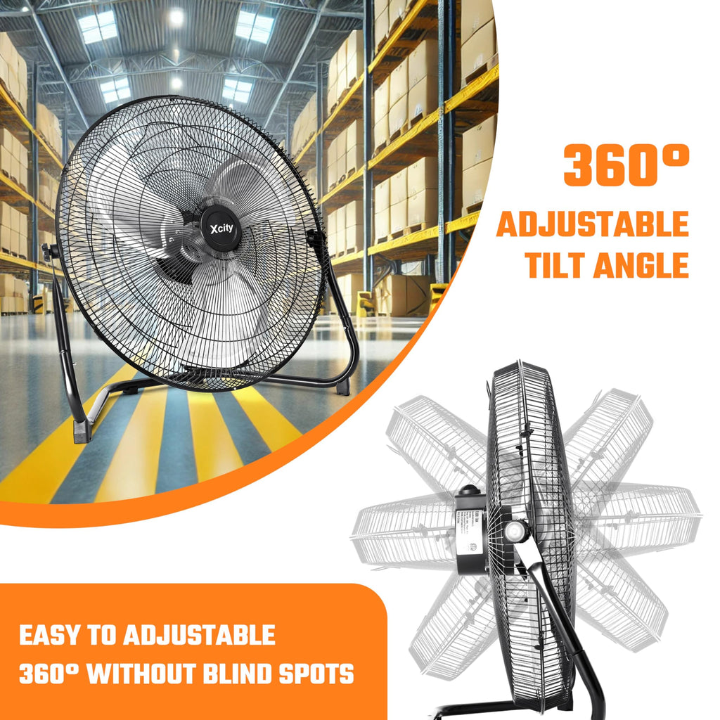 20 Inch 3-speed Metal Floor Fan W74915