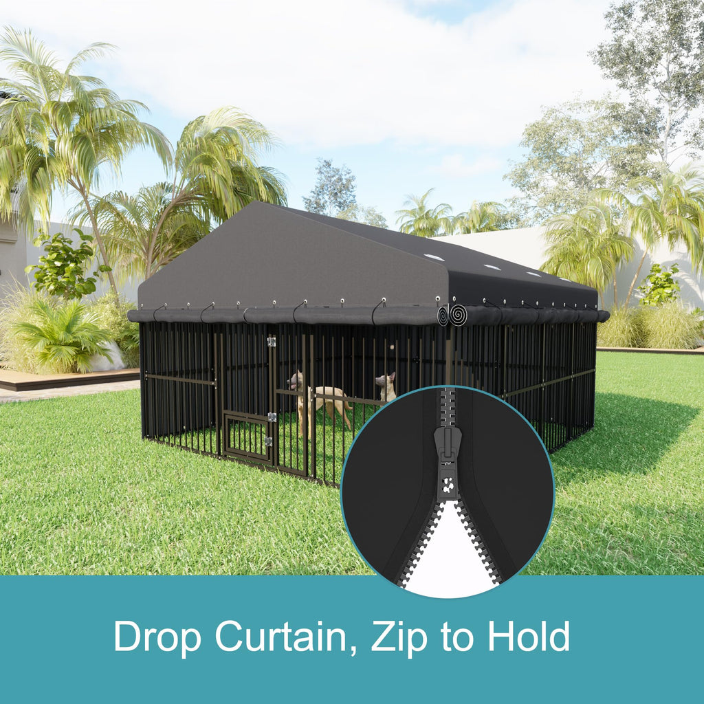 10x20x6.5 FT Heavy Duty Outdoor Dog Kennel with Roof L85030