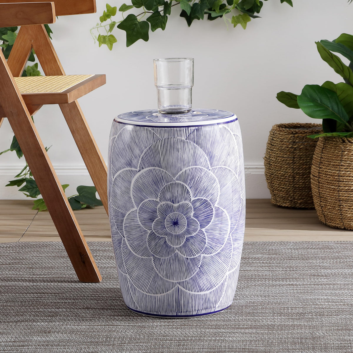 Ceramic Drum Garden Stool Side Table T778179